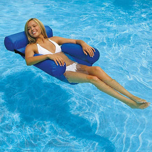 Adult Inflatable Bed Net Hammock Foldable Water Pleasure Lounge Chair Floating Bed