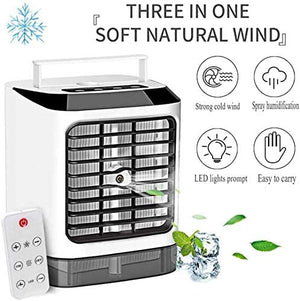 Personal Air Cooler Purifier,3 in 1 Air Space Conditioner, Mini USB Fan Evaporative Spray Humidifier Purifier USB Powered Air Conditioner Small Desk Fan Electric Fog Fan For Travel/Home/Outdoor/Work/Summer (Air Cooler)