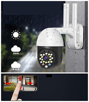 EsiCam Waterproof WiFi Speed Dome Surveillance Camera Outdoor PTZ Wireless IP Camera with iOS & Android APP 4X Zoom Pan Tilt(355 degree/90 Degree)