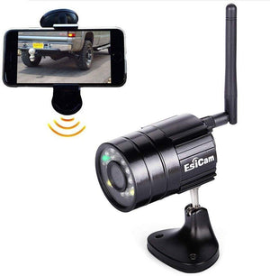 EsiCam Battery Backup Camera Wireless for Smart Phone Versatile Used for RV Travel Trailer Hitch Tow Truck Home Security Baby Monitor Creative All in One Camera with Flash and Battery-EH05-B