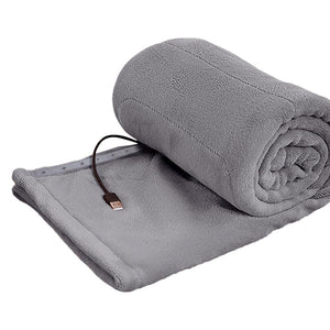 USB Electric Heating Blanket Pure Color Suede Heating To Keep Warm