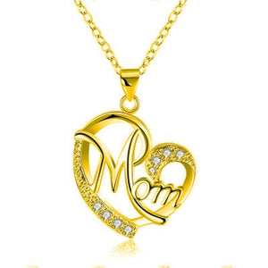 Necklace Mom Charm 925 Sterling Silver Cubic Zirconia Mother Infinity Love Heart Pendant Necklace Gift for Mother Grandmother