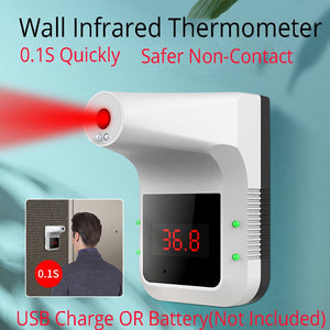 K3 Handsfree Digital Infrared Thermometer Non contact Wall-Mounted IR Laser Forehead Body Thermometer gauge Gun for fever kid M3