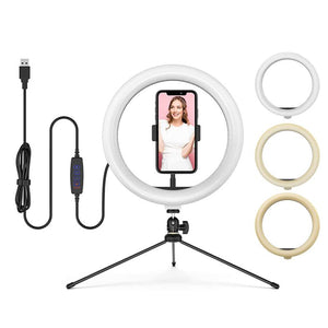 Video Light Dimmable LED Selfie Ring Light USB Ring Lamp Photography Light With Tripod Stand To Make TikTok Youtube
