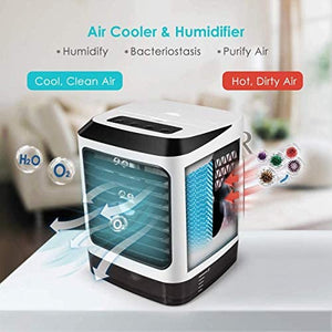 Personal Air Cooler Purifier,3 in 1 Air Space Conditioner, Mini USB Fan Evaporative Spray Humidifier Purifier USB Powered Air Conditioner Small Desk Fan Electric Fog Fan For Travel/Home/Outdoor/Work/Summer (Air Cooler)