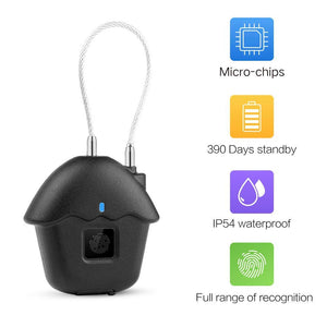 Smart Fingerprint Padlock Biometric USB charge Waterproof Lock with Finger Print Security Touch Keyless Lock Long Standby Time