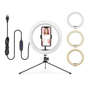 Video Light Dimmable LED Selfie Ring Light USB Ring Lamp Photography Light With Tripod Stand To Make TikTok Youtube